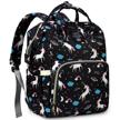 miger diaper bag backpack: cute unicorn design, large capacity & bottle insulation for mom dad - black logo