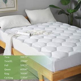 img 3 attached to Ultra Soft Full Mattress Pad With 8-21" Deep Pocket Protector: Quilted Fitted Topper Cover For Dorm, Home Or Hotel - White
