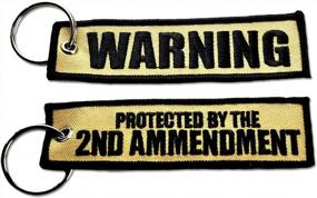 img 3 attached to Tactical Embroidered Key Chain Key TAG - BASTION Warning 2ND Amendment ACU