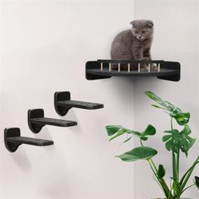 img 2 attached to Premium Cat Hammock Wall Shelves with 3 Steps, Perches, and Scratching Post for Indoor Cats - Plush Covered, Durable Design