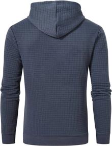img 3 attached to Stay Stylish And Warm With Men'S Long Sleeve Pullover Square Pattern Hoodie