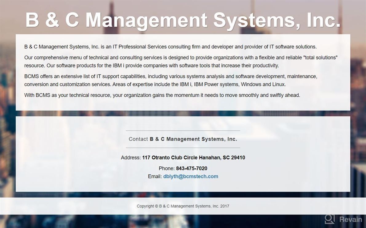 img 1 attached to B & C Management Systems, Inc. review by Ralph Gerry