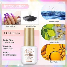 img 1 attached to COSCELIA 10 PCS Color Changing Gel Polish Set With U V Light 110W Lamp - Professional Gel Manicure Kit With Soak Off Nail Art Rhinestones - All In One Gift Set For Women
