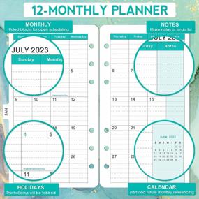 img 2 attached to 2023 Planner Refills - A6, 6-Hole Punched, Jan. 2023-Dec. 2023 | Weekly & Monthly Inserts - Green