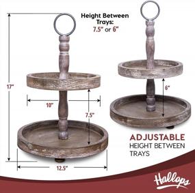 img 1 attached to Rustic Farmhouse 2-Tier Tray Serving Stand Galvanized Table Decor For Food And Party Display (Chocolate)