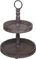 rustic farmhouse 2-tier tray serving stand galvanized table decor for food and party display (chocolate) логотип