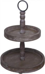 img 4 attached to Rustic Farmhouse 2-Tier Tray Serving Stand Galvanized Table Decor For Food And Party Display (Chocolate)
