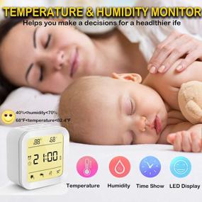 img 1 attached to 6-In-1 Portable White Noise Machine With 27 Soothing Sounds, Night Light, Alarm Clock, Temperature & Humidity For Better Sleep, Privacy & Noise Cancellation At Home, Office & Travel