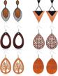 udalyn wooden teardrop earrings: ethnic statement jewelry for women with natural wood and lightweight design logo
