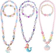 набор игровых ювелирных изделий из 3 предметов для маленьких девочек - ожерелье, браслет и сумочка pinksheep kids - идеальные аксессуары для наряжения и костюмов для девочек. логотип