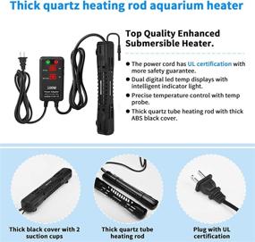 img 2 attached to 🐠 Szelam Aquarium Heater - Submersible Fish Tank Heater with Intelligent Temperature Probe, LED Display External Temperature Controller - 100W/300W/500W/800W - Ideal for Fish Tanks Ranging from 5 to 158 Gallons