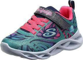 img 4 attached to 👟 Skechers Освещенные кроссовки, бирюзовые детские обувь для девочек: Спортивная обувь, которая светится.