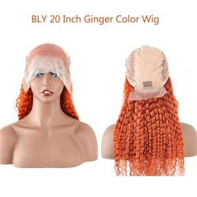 img 2 attached to BLY Ginger Color Lace Front Wigs Human Hair Deep Wave For Women 13X4 HD Transparent Pre Plucked Curly Wigs 180% Density Orange Colored Glueless Wig 20 Inch