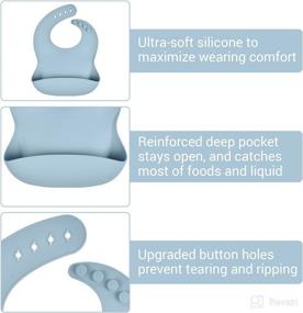 img 2 attached to 🍼 Set of 2 Food Grade Silicone Baby Bibs - Mess-Free, Easy to Clean