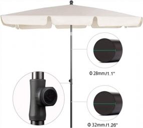 img 3 attached to Creamy/White 6.5X4.2Ft Rectangular Patio Umbrella W/ Push Button Tilt & Steel Pole - AMMSUN