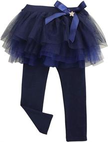 img 4 attached to KISBINI Footless Leggings Bowknot Pantskirt Girls' Clothing ~ Leggings