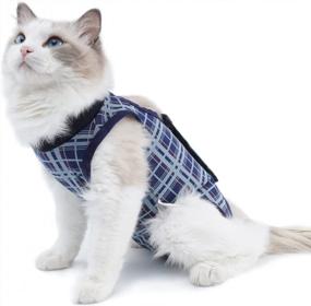 img 4 attached to Cat And Dog Surgical Recovery Suit With E-Collar Alternative - Professional Abdominal Wound Protection And Comfortable Onesie Pajama For Post-Surgery Pets, Ideal For Cats