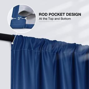 img 3 attached to Светоблокирующие шторы Ombre для гостиной и спальни - градиентные оконные шторы Yakamok Rod Pocket с синими и серовато-белыми оттенками, теплоизоляцией и 2 панелями (52X84 дюйма)