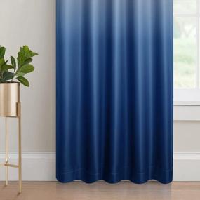 img 1 attached to Light-Blocking Ombre Curtains For Living Room And Bedroom - Yakamok Rod Pocket Gradient Window Drapes With Blue And Greyish White Shades, Thermal Insulation, And 2 Panels (52X84 Inches)