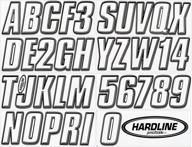 🚤 hardline products series 800 boat & pwc registration number kit - 3-inch, factory matched, white/black логотип