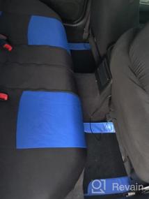 img 5 attached to Красные чехлы для автомобильных сидений BDK Combo Fresh Design (2 передних и 1 скамья) Эргономичный чехол на руль Коврики с графическим рисунком для защиты автомобиля (4 комплекта)