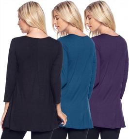 img 1 attached to Isaac Liev Women'S Tunic Top – 3 Pack Casual Or Single 3/4 Quarter Sleeve A-Line Loose Fit Flowy Swing Blouse Made In USA