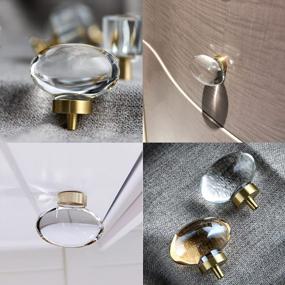img 2 attached to Set Of 8 Oval Crystal Glass Cabinet Knobs And Pulls In Satin Brass/Gold Finish, Ideal For Dresser Drawers And Kitchen Cabinets, Egg-Shaped Design For Aesthetic Appeal