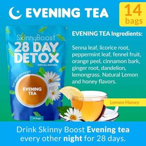 img 3 attached to Skinny Boost Evening Detox Tea-14 Tea Bags Total, Supports Detox And Cleanse, Reduce Bloating, 100% All Natural, Vegan, Non GMO