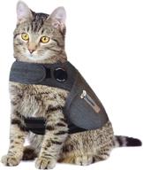 🐱 thundershirt classic cat anxiety jacket - small, solid gray: effectively calm your anxious feline! logo