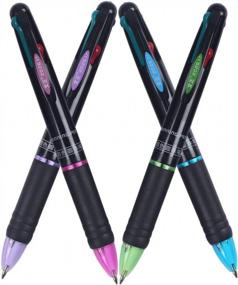 img 2 attached to 4-Pack Ipienlee Multicolor Retractable Ballpoint Pens With 0.7Mm Point And Black, Blue, Red, And Green Ink In One Pen