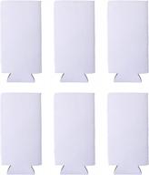 6pcs белые неопреновые сублимационные тонкие рукава для пивных банок | держатели изоляторов valyria для банок на 12 унций логотип
