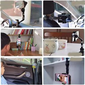 img 1 attached to 🔮 ZHENGYABIN Purple 360° Rearview Mirror Phone Holder for Car - Universal Mount with GPS Rotation and Adjustable Cradle