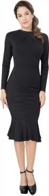 img 3 attached to Professional Style For Women: Marycrafts Square Neck Sheath Midi Dress For Office And Business Wear