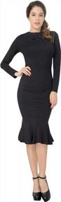 img 1 attached to Professional Style For Women: Marycrafts Square Neck Sheath Midi Dress For Office And Business Wear