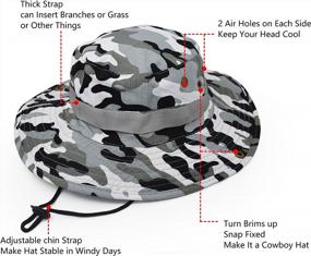 img 2 attached to Classic US Combat Army Style Bush Jungle Sun Cap For Fishing, Hunting, And Camping - Outdoor Wide Brim Hat With Sun Protection