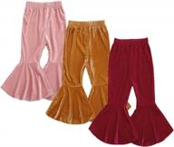 opperiaya 3-pack детские штаны для маленьких девочек бархатные расклешенные брюки с рюшами и расклешенными брюками леггинсы брюки логотип