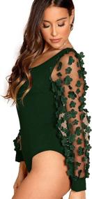 img 2 attached to Romwe Elegant Applique Bodysuit Jumpsuit Women's Clothing : Jumpsuits, Rompers & Overalls