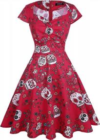 img 2 attached to Vintage Rockabilly Style With A Spooky Twist: Women'S Halloween Swing Dress