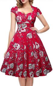 img 4 attached to Vintage Rockabilly Style With A Spooky Twist: Women'S Halloween Swing Dress