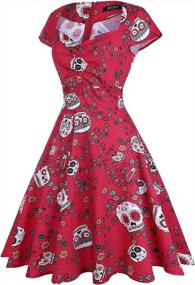 img 1 attached to Vintage Rockabilly Style With A Spooky Twist: Women'S Halloween Swing Dress