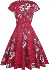 img 3 attached to Vintage Rockabilly Style With A Spooky Twist: Women'S Halloween Swing Dress