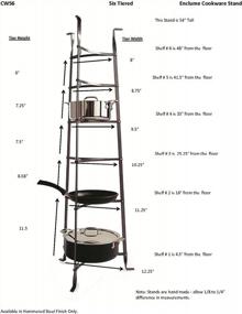 img 1 attached to Free Standing Cookware Stand With 6 Tiers, Hammered Steel Pot Rack (Fully Assembled)