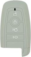 segaden silicone cover protector case | holder skin jacket for ford fusion 4 button smart remote key fob cv2717 - gray logo