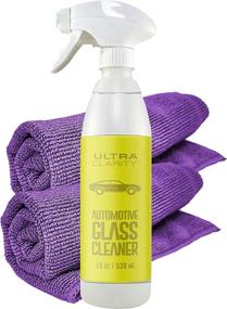 img 4 attached to 🚗 Premium ULTRA CLARITY Auto Windshield &amp; Glass Cleaning Spray Kit – 18 oz Spray Bottle, 2 Large Microfiber Cloths Included – Safe for Tinted Windows, Touchscreen Displays, Optical Grade Formula – High Shine Streak-Free Cleaner