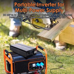 img 1 attached to 🔌 3000W Pure Sine Wave Power Inverter, 12V to 120V, Remote Control, DC to AC Converter with 3 AC Outlets/1 USB, LCD Display, for Car/Truck/RV/Solar – 3000 Watts/6000 Watts