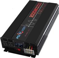 🔌 3000w pure sine wave power inverter, 12v to 120v, remote control, dc to ac converter with 3 ac outlets/1 usb, lcd display, for car/truck/rv/solar – 3000 watts/6000 watts logo