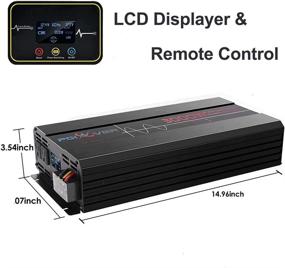 img 3 attached to 🔌 3000W Pure Sine Wave Power Inverter, 12V to 120V, Remote Control, DC to AC Converter with 3 AC Outlets/1 USB, LCD Display, for Car/Truck/RV/Solar – 3000 Watts/6000 Watts