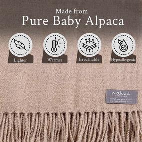 img 2 attached to Maloca Alpaca Oversized Authentic Hypoallergenic Women's Accessories via Scarves & Wraps