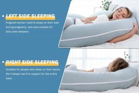 img 1 attached to Cooling Pregnancy Pillow For Moms-To-Be | INSEN Jersey Cover C Shaped Full Body Support