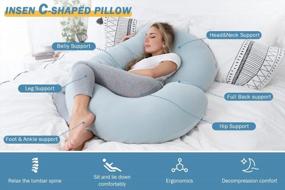 img 2 attached to Cooling Pregnancy Pillow For Moms-To-Be | INSEN Jersey Cover C Shaped Full Body Support